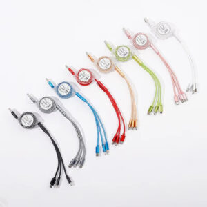 3 in 1 Retractable USB Cable 3A Fast Charging Type-C Charger Cable for Android Phones